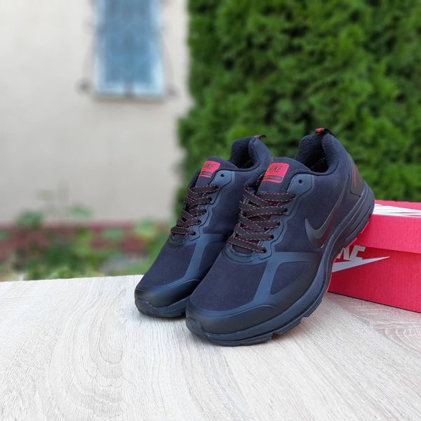 Жіночі зимові кросівки | Nike Flykit Racer | чорні з червоним | водовідштовхуючі матеріали | термо ODRW NK20002-36 фото