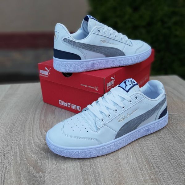 Чоловічі кросівки | Puma Ralph Sampson | білі з сірим й чорним | шкіра l великомірні ODR PM10006-41 фото