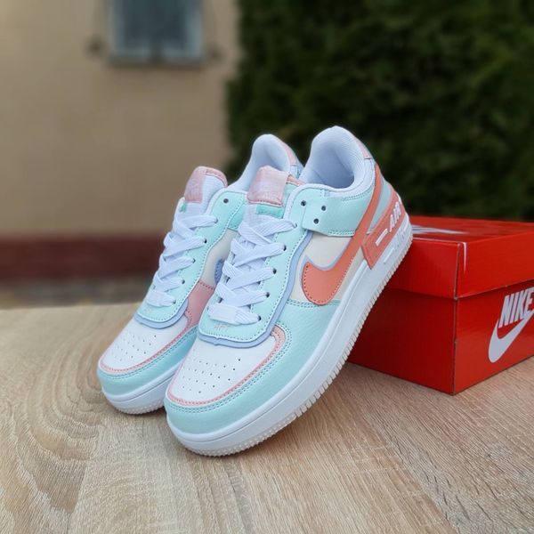 Жіночі кросівки | Nike Air Force 1 Shadow | білі | прес шкіра ODR NK20033-36 фото