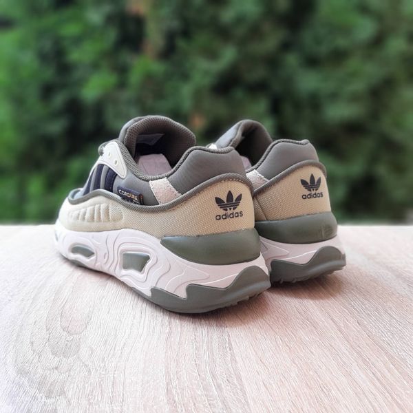 Чоловічі кросівки | Adidas Oznova | бежеві з зеленим на білій | замша/щільний текстиль ODR AD10117-42 фото