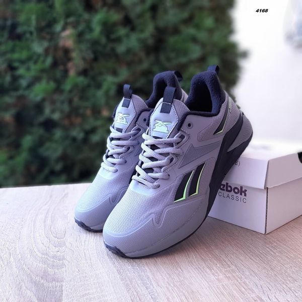 Чоловічі зимові кросівки | Reebok Nano X2 Winter | сірі з чорним й салатовим | водовідштовхуючі матеріали | термо/фліс ODRW RB10004-41 фото