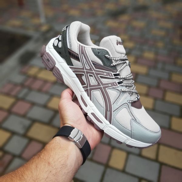 Чоловічі кросівки | Asics Gel-Kahana 8 | бежеві з сірим й шоколадом на білій | комбіновані матеріали ODR AS10035-41 фото