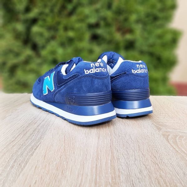 Чоловічі кросівки | New Balance 574 | сині з білим | замша/текстиль | маломірні ODR NB10060-41 фото