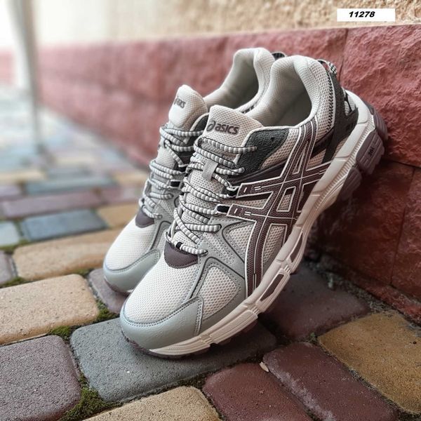 Чоловічі кросівки | Asics Gel-Kahana 8 | бежеві з сірим й шоколадом на білій | комбіновані матеріали ODR AS10035-41 фото