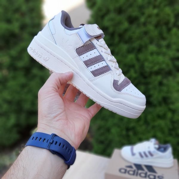 Жіночі кросівки | Adidas Forum Low | світло-бежеві з коричневим | шкіра/замша ODR AD20024-36 фото