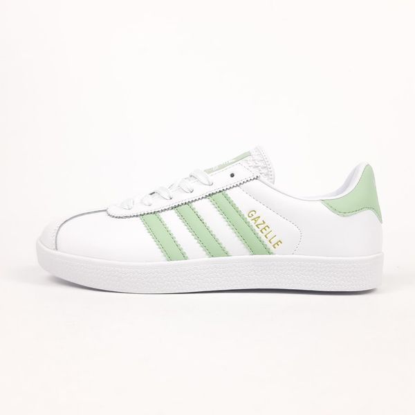 Жіночі кросівки | Adidas Gazelle | білі з бірюзою | шкіра ODR AD20045-36 фото
