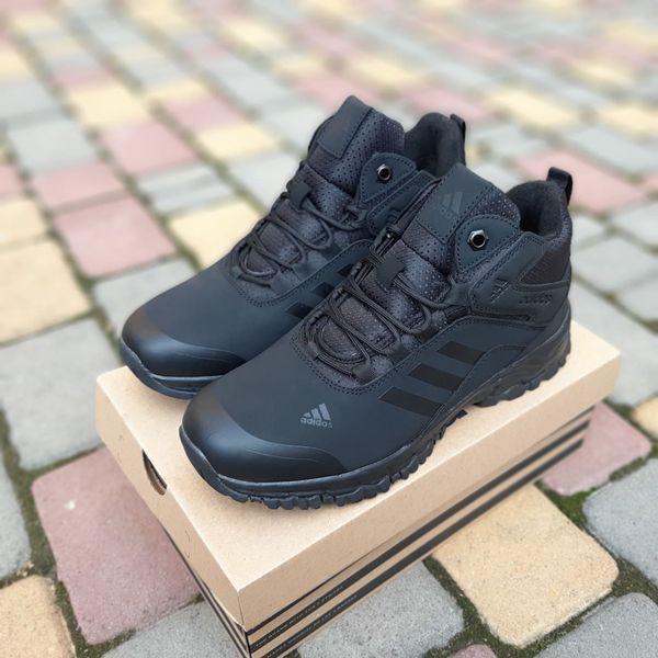 Чоловічі зимові високі кросівки | Adidas Climaproof High | чорні | нубук | хутро | маломірні ODRW AD10033-41 фото