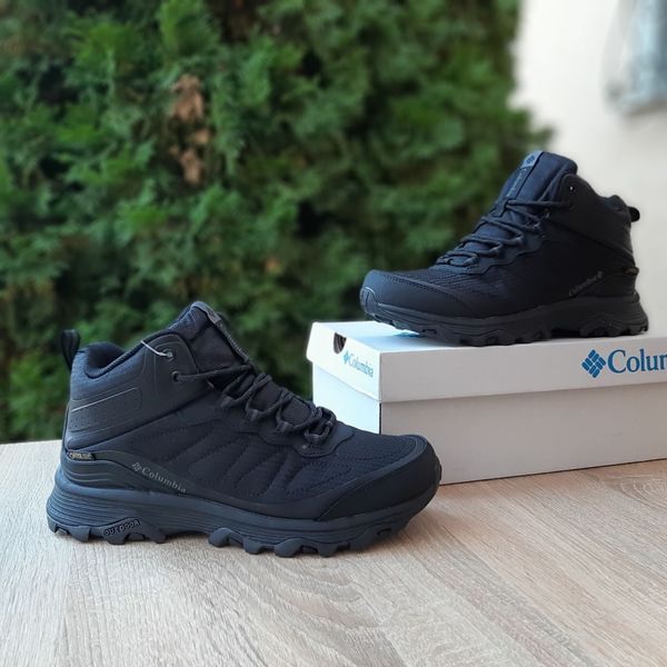 Чоловічі зимові високі кросівки | Columbia Gore-tex Winter | чорні | комбіновані матеріали/гортекс | хутро | маломірні ODRW CO10039-41 фото