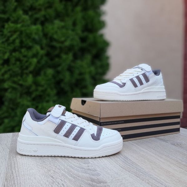 Жіночі кросівки | Adidas Forum Low | світло-бежеві з коричневим | шкіра/замша ODR AD20024-36 фото