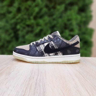 Жіночі кросівки | Nike SB Dunk x Travis Scott&ldquo;Cactus Jack&rdquo; | бежеві з чорним на білій | шкіра/текстиль | великомірні ODR NK20045-36 фото
