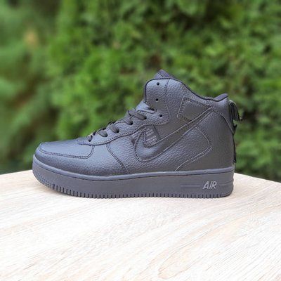 Чоловічі зимові високі кросівки | Nike Air Force 1 '82 High | чорні | шкіра | хутро ODRW NK10009-41 фото