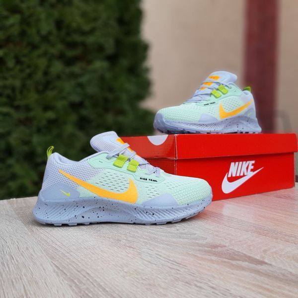 Жіночі кросівки | Nike Pegasus Trail | бірюзові з помаранчевим на сірій | текстиль сітка | маломірні ODR NK20066-36 фото