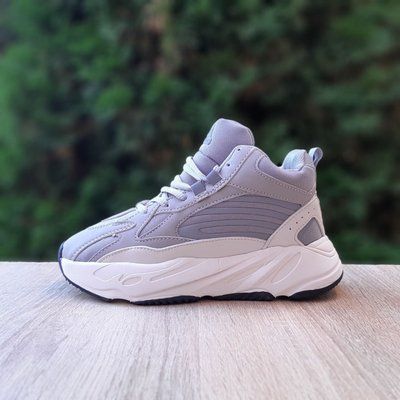 Жіночі зимові високі кросівки | Adidas Yeezy Boost 700 High Winter | сірі на білій | комбіновані матеріали | хутро | маломірні ODRW AD20004-36 фото