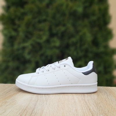 Жіночі кросівки | Adidas Stan Smith | білі з чорним | шкіра ODR AD20006-37 фото