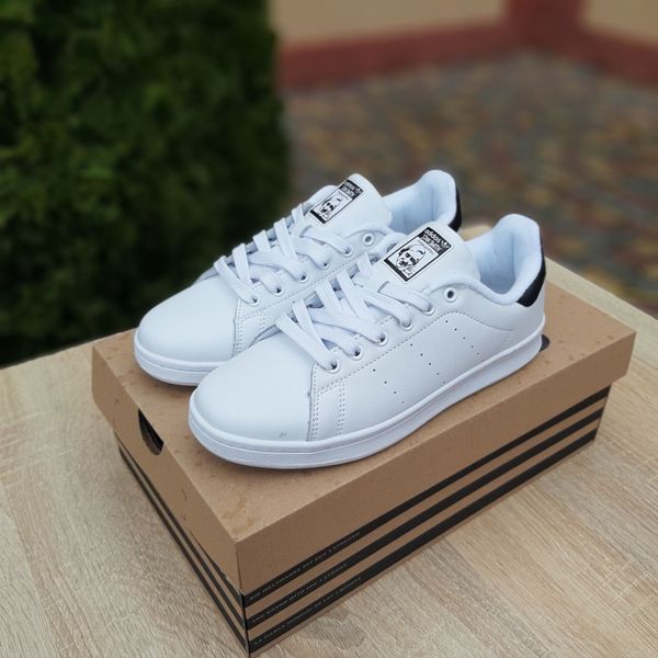 Жіночі кросівки | Adidas Stan Smith | білі з чорним | шкіра ODR AD20006-37 фото