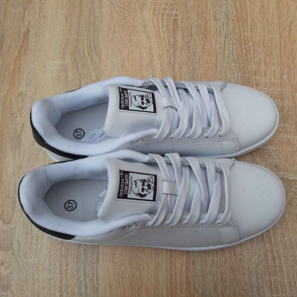 Жіночі кросівки | Adidas Stan Smith | білі з чорним | шкіра ODR AD20006-37 фото
