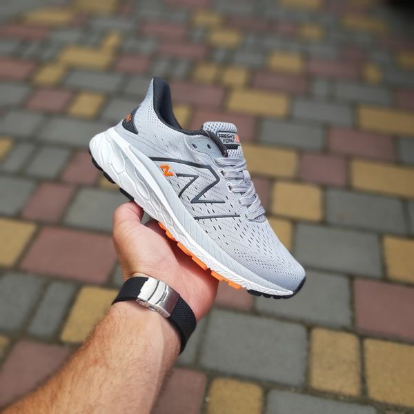 Чоловічі кросівки | New Balance 860 | світло-сірі з чорним й помаранчевим на білій | текстиль ODR NB10122-41 фото