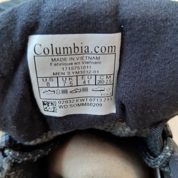 Чоловічі зимові кросівки | Columbia Firecamp Fleece III Winter | чорні | комбіновані матеріали | термо/фліс | маломірні ODRW CO10025-46 фото