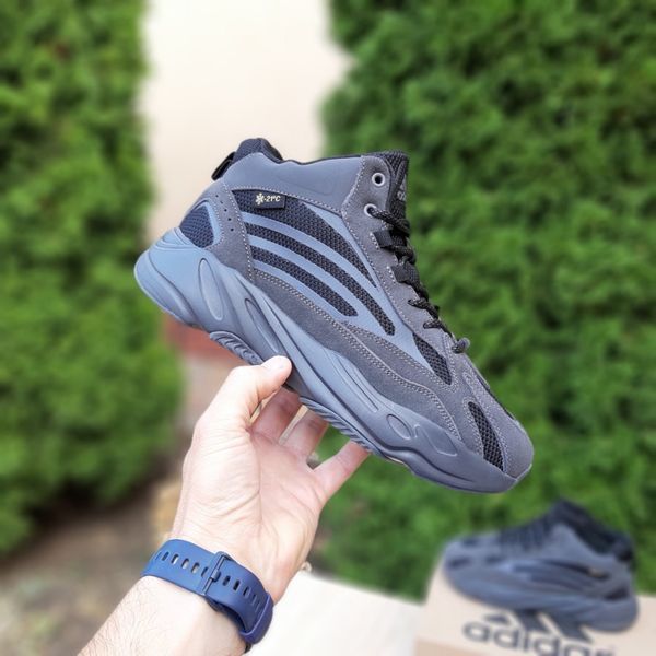 Чоловічі зимові високі кросівки | Adidas Yeezy Boost 700 High | темно-сірі | комбіновані матеріали | хутро ODRW AD10010-41 фото