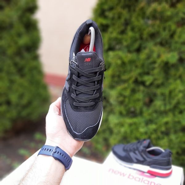 Чоловічі кросівки | New Balance 574 | чорні на білій | замша/текстиль | маломірні ODR NB10030-41 фото