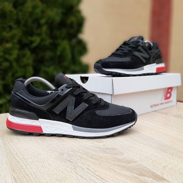 Чоловічі кросівки | New Balance 574 | чорні на білій | замша/текстиль | маломірні ODR NB10030-41 фото