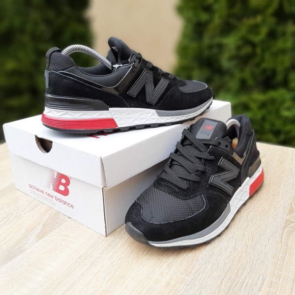 Чоловічі кросівки | New Balance 574 | чорні на білій | замша/текстиль | маломірні ODR NB10030-41 фото