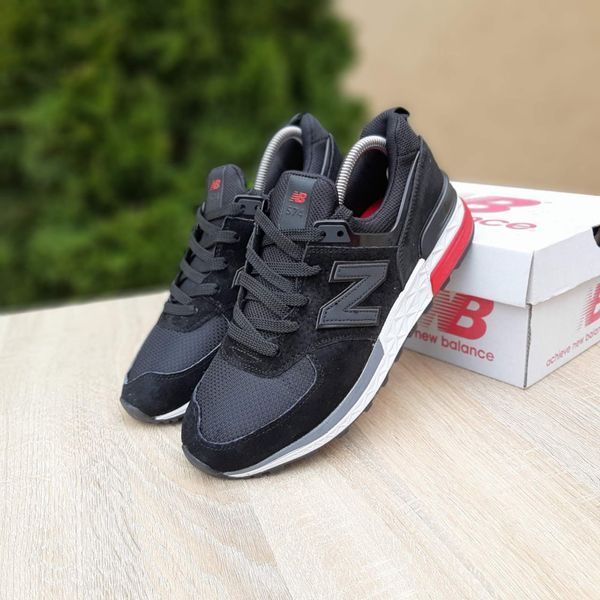 Чоловічі кросівки | New Balance 574 | чорні на білій | замша/текстиль | маломірні ODR NB10030-41 фото