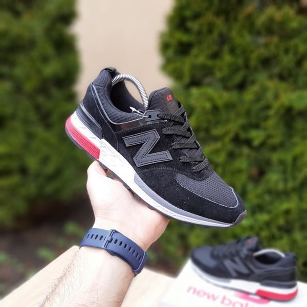 Чоловічі кросівки | New Balance 574 | чорні на білій | замша/текстиль | маломірні ODR NB10030-41 фото