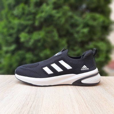 Чоловічі кросівки | Adidas Slip-on Lite Flow | чорні з білим | текстиль ODR AD10077-41 фото