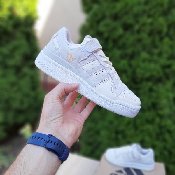 Жіночі кросівки | Adidas Forum Low | білі з сірим | шкіра/замша ODR AD20020-36 фото