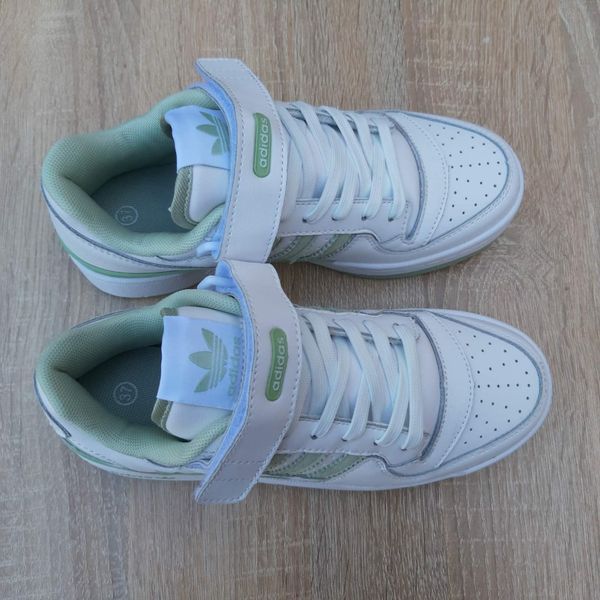Жіночі кросівки | Adidas Forum Low | білі з сірим | шкіра ODR AD20040-36 фото
