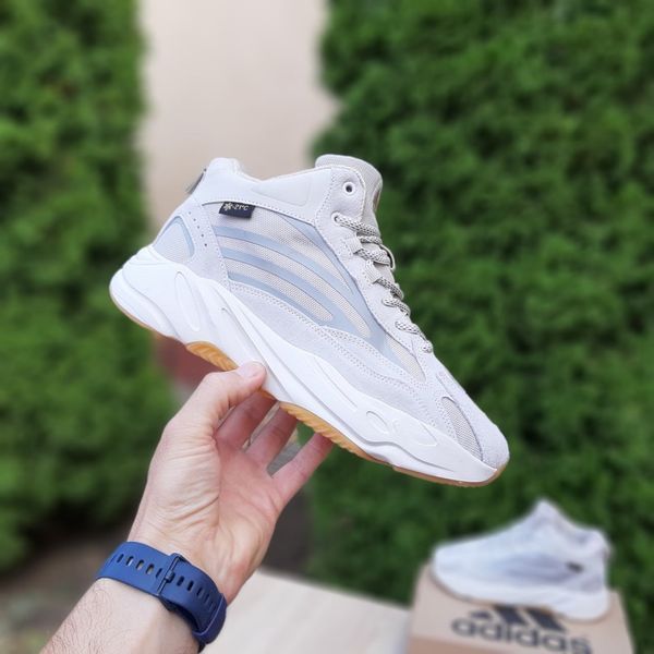 Чоловічі зимові високі кросівки | Adidas Yeezy Boost 700 High | світло-сірі | комбіновані матеріали | хутро ODRW AD10011-41 фото