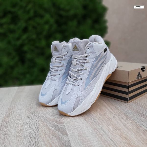 Чоловічі зимові високі кросівки | Adidas Yeezy Boost 700 High | світло-сірі | комбіновані матеріали | хутро ODRW AD10011-41 фото