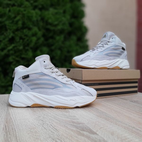 Чоловічі зимові високі кросівки | Adidas Yeezy Boost 700 High | світло-сірі | комбіновані матеріали | хутро ODRW AD10011-41 фото