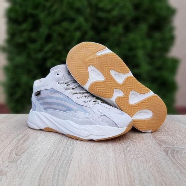 Чоловічі зимові високі кросівки | Adidas Yeezy Boost 700 High | світло-сірі | комбіновані матеріали | хутро ODRW AD10011-41 фото