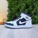 Чоловічі високі кросівки | Nike Air Jordan 1 Retro High | білі з чорним | шкіра | частково маломірні ODR NJ10048-41 фото 1