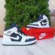 Чоловічі високі кросівки | Nike Air Jordan 1 Retro High | білі з чорним | шкіра | частково маломірні ODR NJ10048-41 фото 3