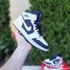 Чоловічі високі кросівки | Nike Air Jordan 1 Retro High | білі з чорним | шкіра | частково маломірні ODR NJ10048-41 фото 4