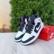Чоловічі високі кросівки | Nike Air Jordan 1 Retro High | білі з чорним | шкіра | частково маломірні ODR NJ10048-41 фото 2