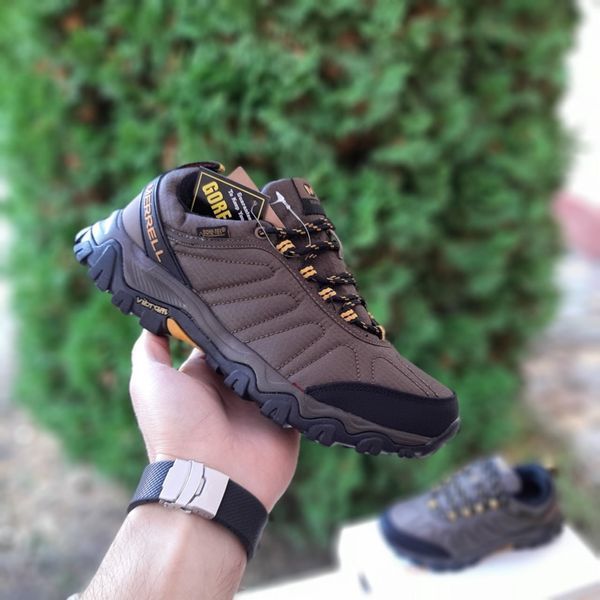 Чоловічі зимові кросівки | Merrell Moab Winter | хакі | комбіновані матеріали/гортекс | термо | маломірні ODRW ML10074-41 фото