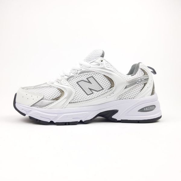 Жіночі кросівки | New Balance 530 | білі зі сріблом | комбіновані матеріали ODR NB20108-37 фото