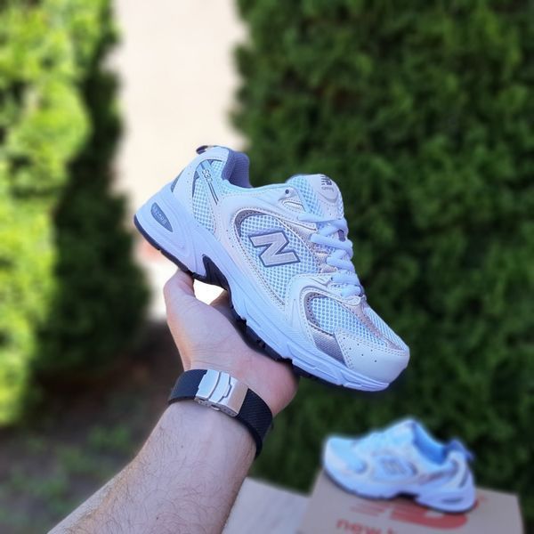 Жіночі кросівки | New Balance 530 | білі зі сріблом | комбіновані матеріали ODR NB20108-37 фото