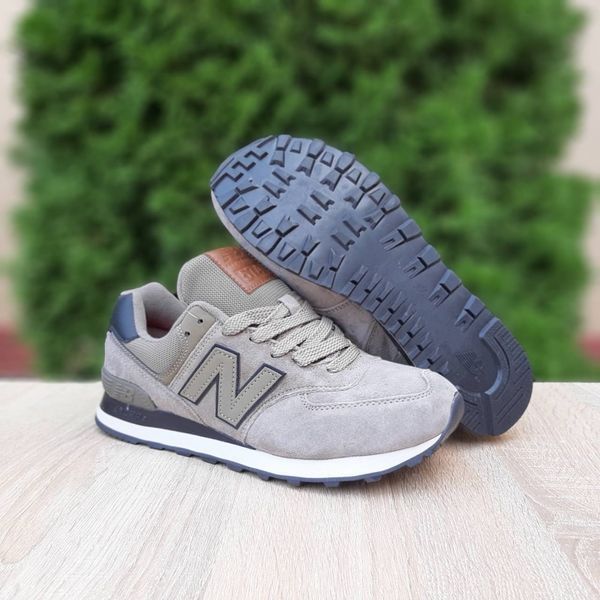 Чоловічі кросівки | New Balance 574 | хакі на білій | замша | маломірні ODR NB10033-41 фото