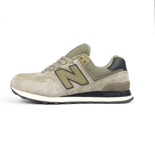 Чоловічі кросівки | New Balance 574 | хакі на білій | замша | маломірні ODR NB10033-41 фото
