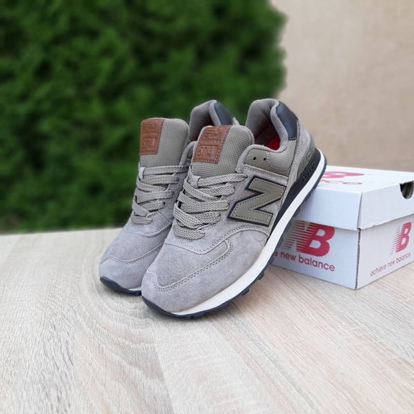 Чоловічі кросівки | New Balance 574 | хакі на білій | замша | маломірні ODR NB10033-41 фото