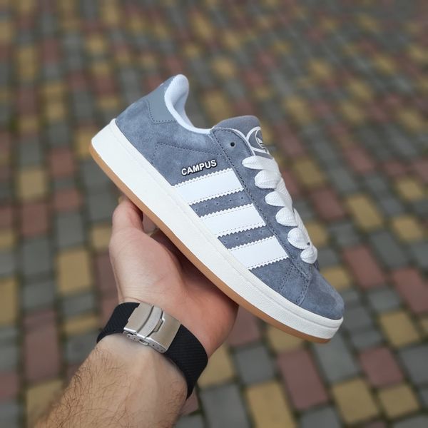 Чоловічі кросівки | Adidas Campus | сірі з білим | замша ODR AD10160-42 фото