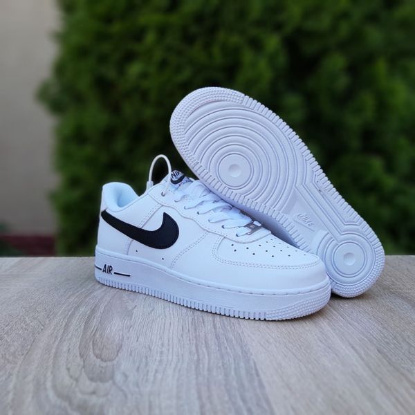 Жіночі кросівки | Nike Air Force 1 | білі з чорним | шкіра ODR NK20003-36 фото