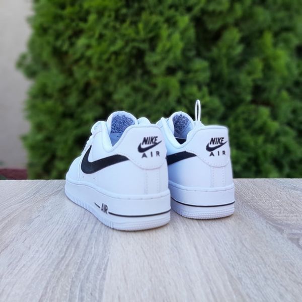 Жіночі кросівки | Nike Air Force 1 | білі з чорним | шкіра ODR NK20003-36 фото