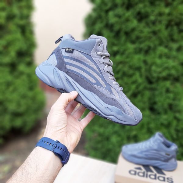 Чоловічі зимові високі кросівки | Adidas Yeezy Boost 700 High | сірі | комбіновані матеріали | хутро ODRW AD10012-43 фото