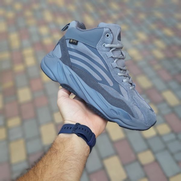 Чоловічі зимові високі кросівки | Adidas Yeezy Boost 700 High | сірі | комбіновані матеріали | хутро ODRW AD10012-43 фото